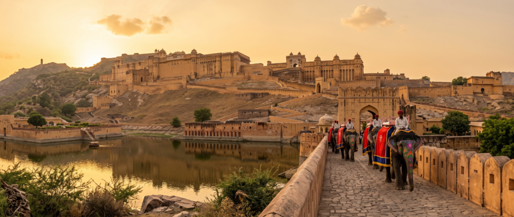 Historic elephant ride route at Amer Fort Jaipur