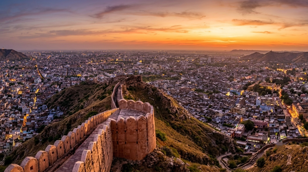 Sunset view from Nahargarh Fort Jaipur 